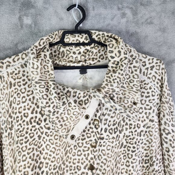 Womens We The Free Oversized Leopard Print Cardigan Button Up Long Sleeve M/L - Picture 4 of 11